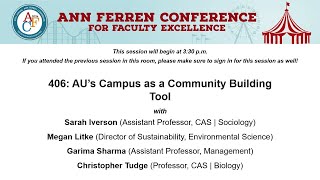 AFC 2026 Session 406: AU’s Campus as a Community Building Tool