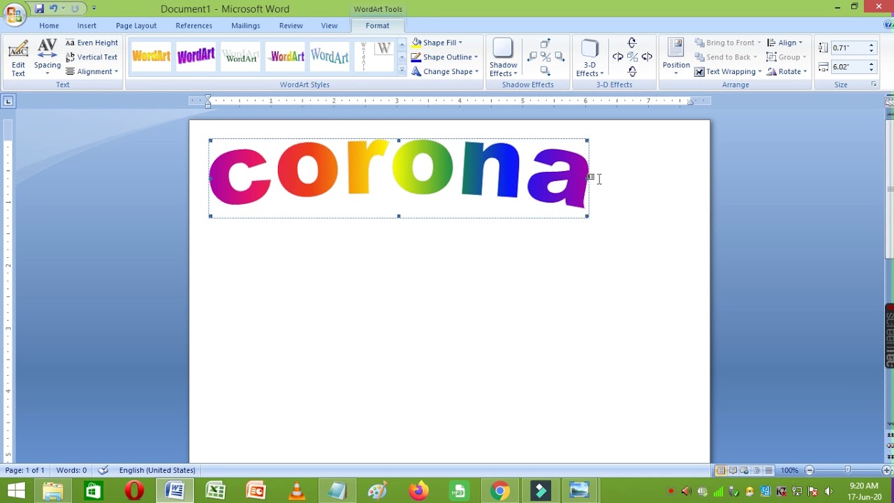 Design text using word Art - Ms-word 2007 - YouTube