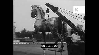 1958 Berlin, Germany, Replacing The Brandenburg Gates Quadriga