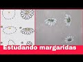 Margaridas com pétalas perfeitas Aprenda com esse treino - Pintura em tecido