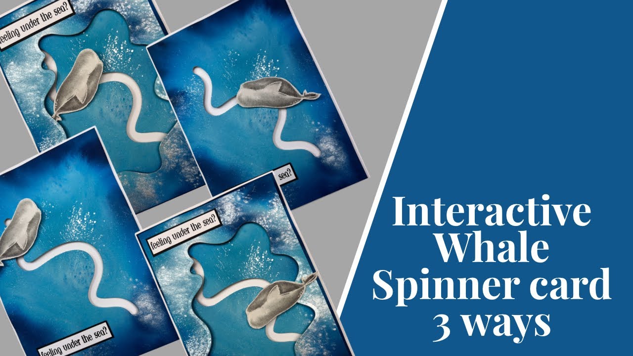 Интерактивный мастер-класс по созданию открытки-спиннера в виде кита с использованием спреев Dist...