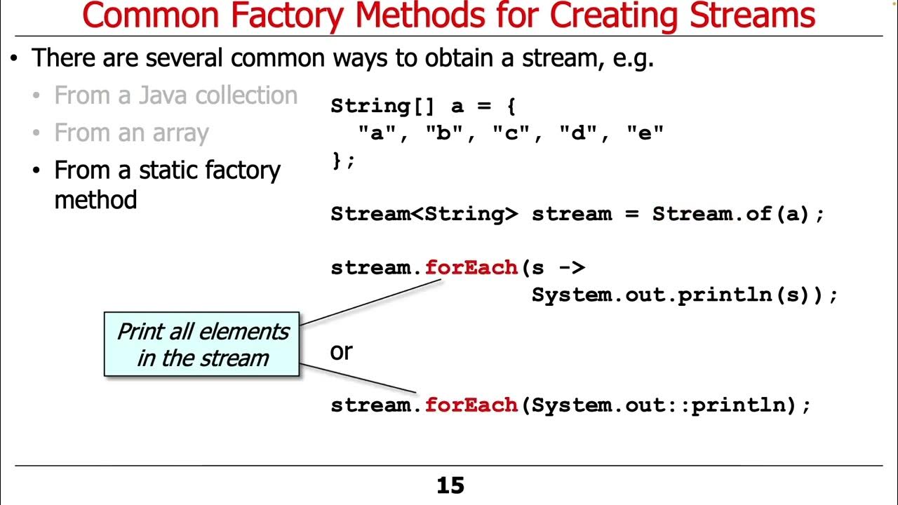 Common Java Streams Factory Methods - YouTube