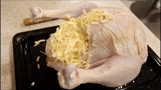 七面鳥の中に限界までチーズ入れて焼いて食べたみた！！