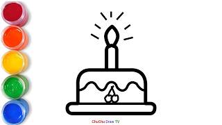Cake Drawing for Kids 🎂 | Learn Colors, Shapes & Fun 2D Animation 🍭🎶| Chuchu Draw TV 🎨 |