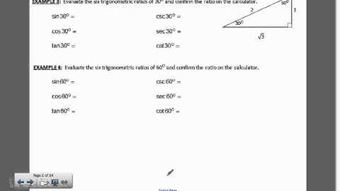 PreCal: Chapter 6.1 and 6.2 part 2 - Special Right Triangle Trig