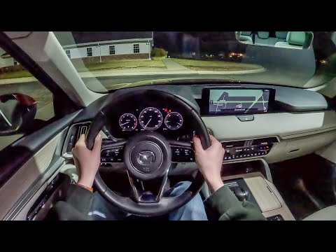 Видео: 2024 Mazda CX-90 Turbo Premium Plus - POV Night Drive (Binaural Audio)