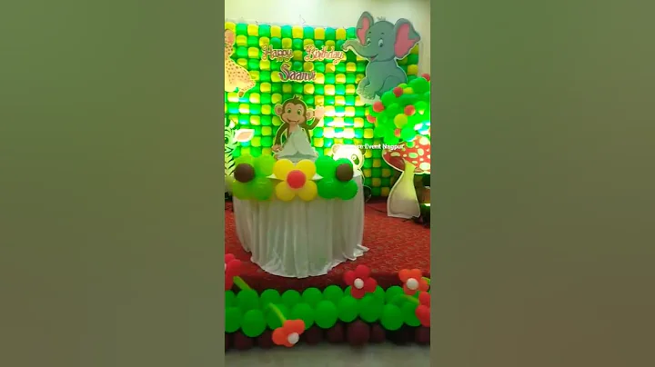 Jungle Theme Decoration for Birthday | Jungle Party Decors | Balloon Decoration @sunriseeventnagpur