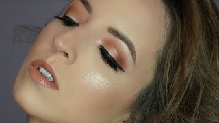 Summer Peach & Gold Makeup Tutorial | Ashley Landry
