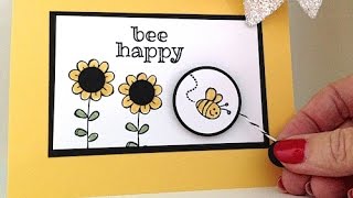 Simply Simple FLASH CARD - Bee Happy Spinning Pull Card by Connie Stewart