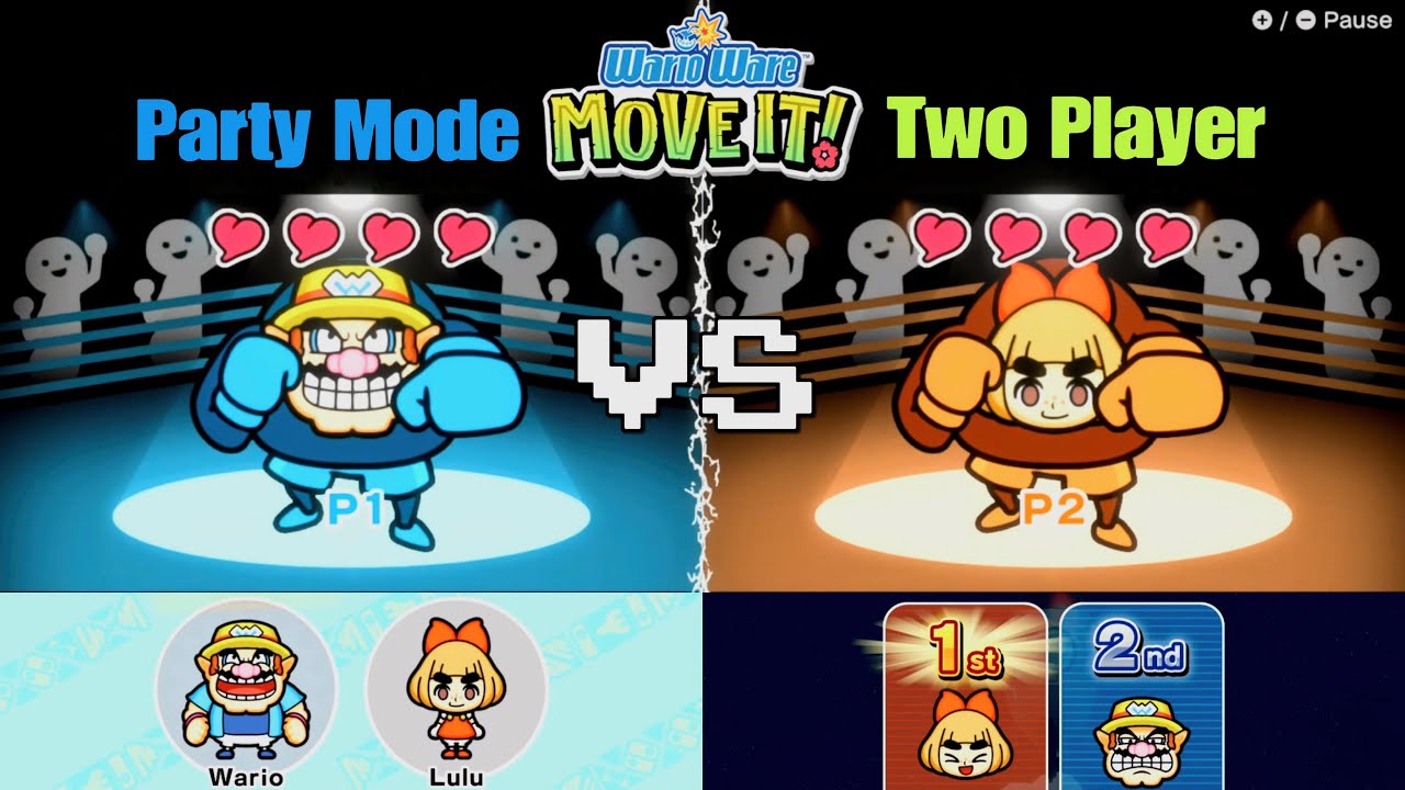 Warioware Move it! - Party Mode - Lulu Vs Wario Which is Winner? Two/Four Player - Switch