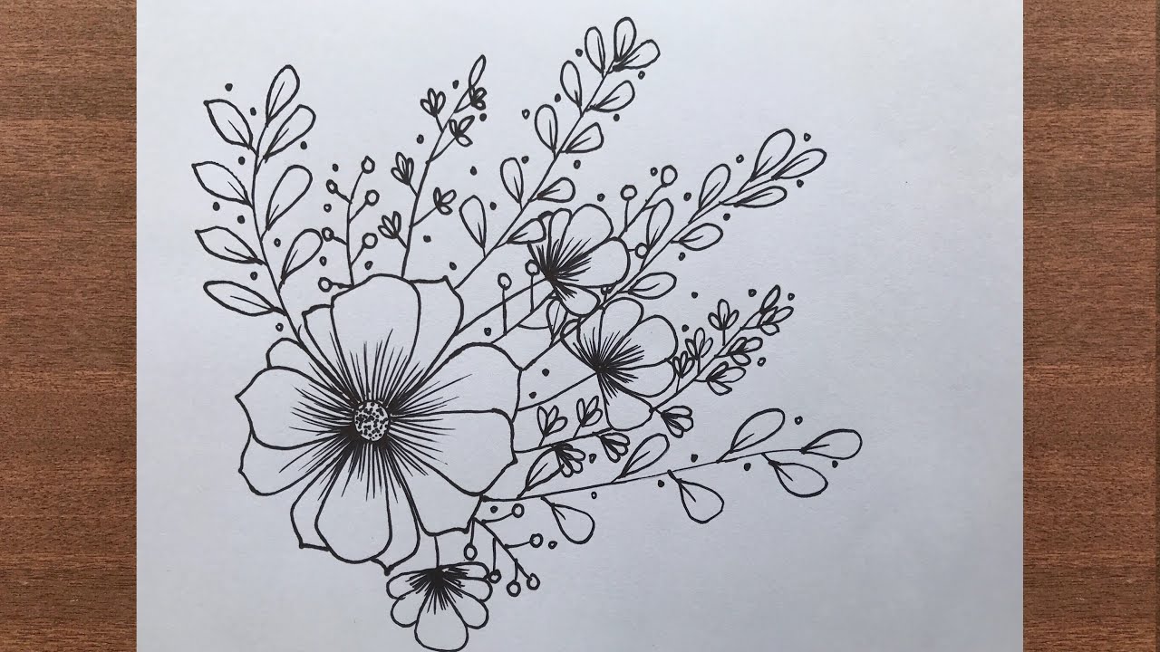 Cool Pen Drawings Of Flowers