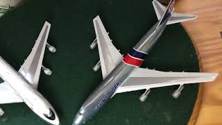 Gemini Jets comparison: Flying Tigers and Evergreen 747-200F.