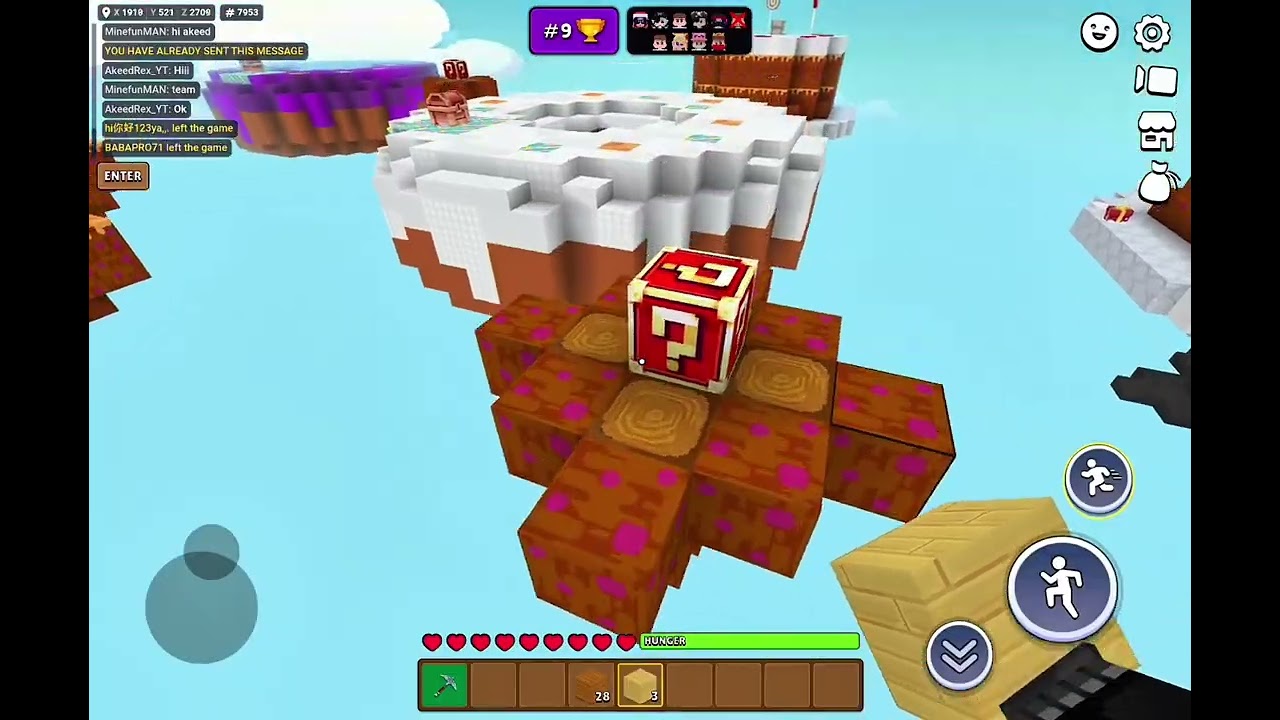 Play sky wars but found youtuber..... And my fans ( insane gameplay )