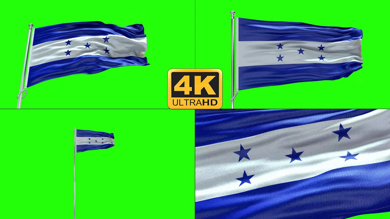 Honduras flag green screen 4k