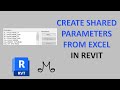 Revit Tutorial - How to create shared parameters from excel file