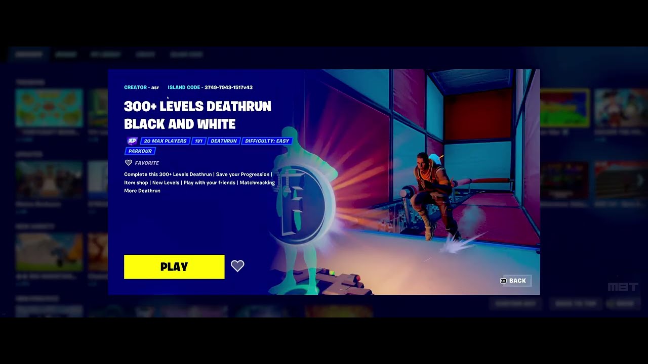 [TUTORIAL] FORTNITE: 300+ Levels Deathrun Black and White - ISLAND CODE ...