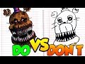 DOs & DON'Ts Drawing Five Nights At Freddy's 4 In 1 Minute CHALLENGE!
