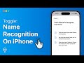 iOS 26: How To Turn On or Off Name Recognition On iPhone - (EASY)