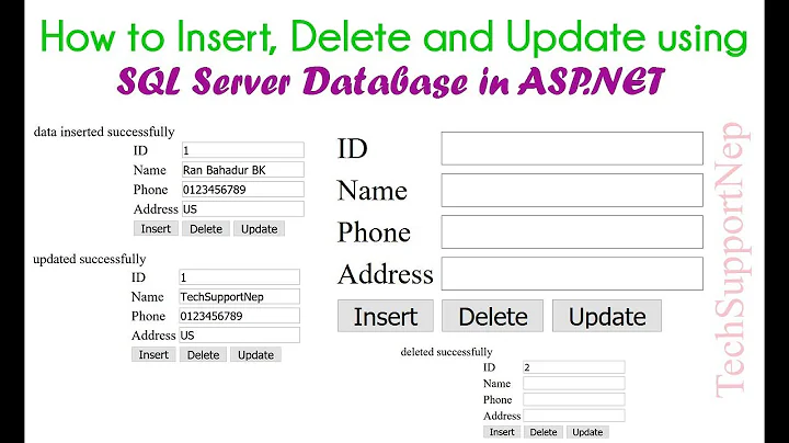 ASP.NET and SQL Server- How to Insert, Delete and Update?