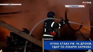 Нічна атака РФ: 96 дронів, удар по лікарні Харкова