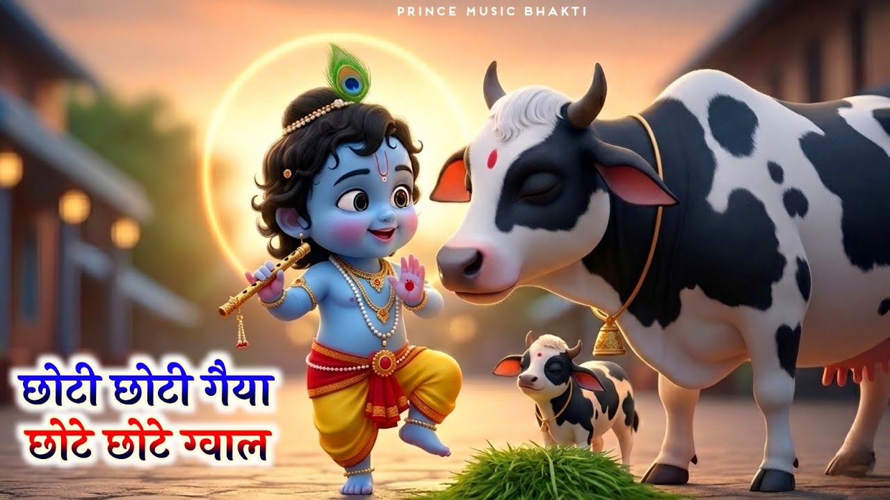 Little Krishna Song l छोटी छोटी गैया छोटे छोटे ग्वाल l Krishna Bhajan l Krishna Song #cartoon #kids