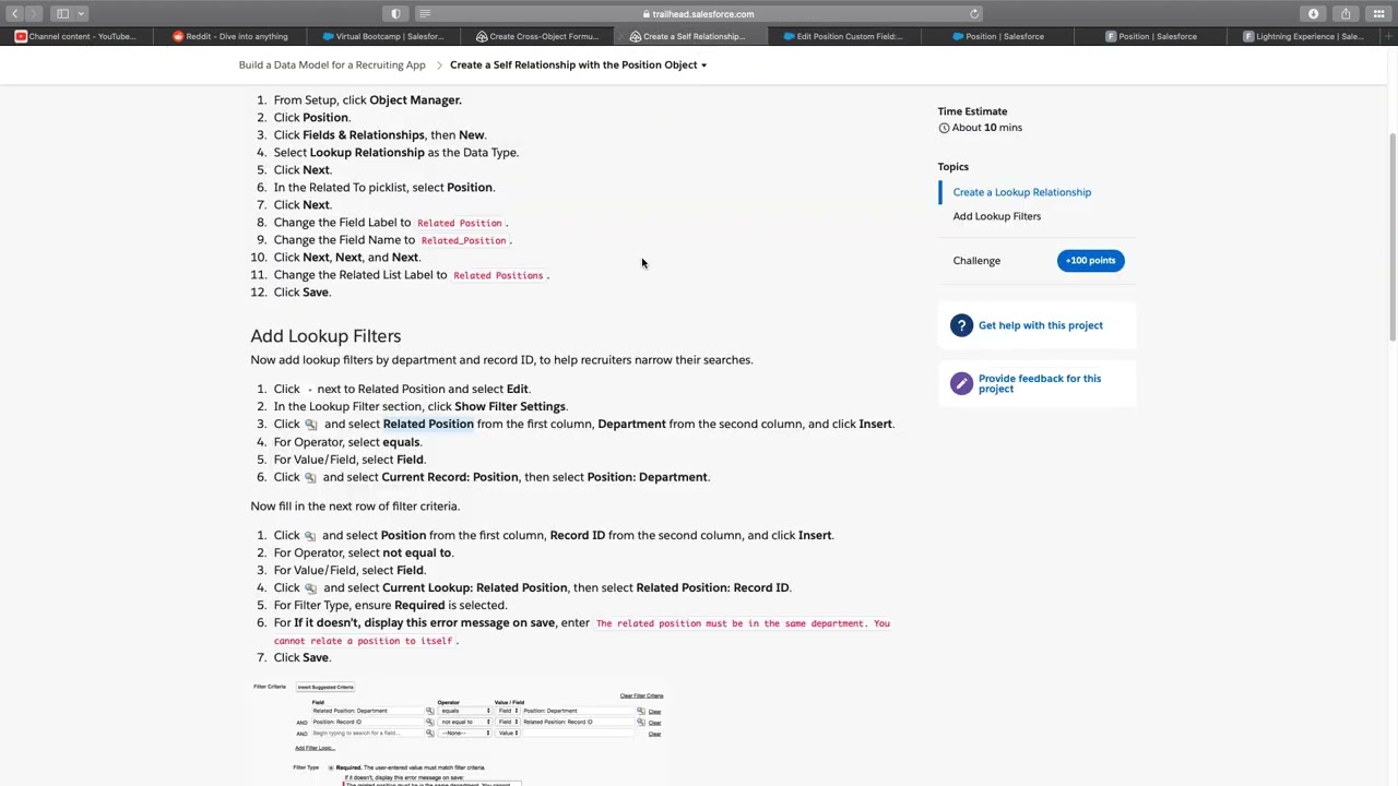 Create a Self Relationship with the Position Object | Trailhead Challenge