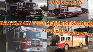 **BATTLE OF THE TECH RESCUES** ALL Calgary Technical Rescue Unit Responding | CFD (WHICH IS BETTER)