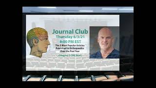 Journal Club: Andrew Wickline, MD: TJA in 10 Opioid Pills or Less