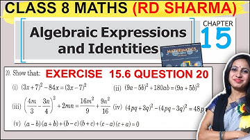 RD Sharma Solutions | Class 8 Math Chapter 15 Algebraic Expressions | Ex 15.6 Ques 20 Solution