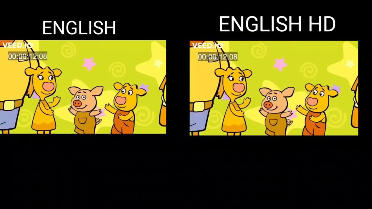 Orange moo cow English hq vs English hd 
