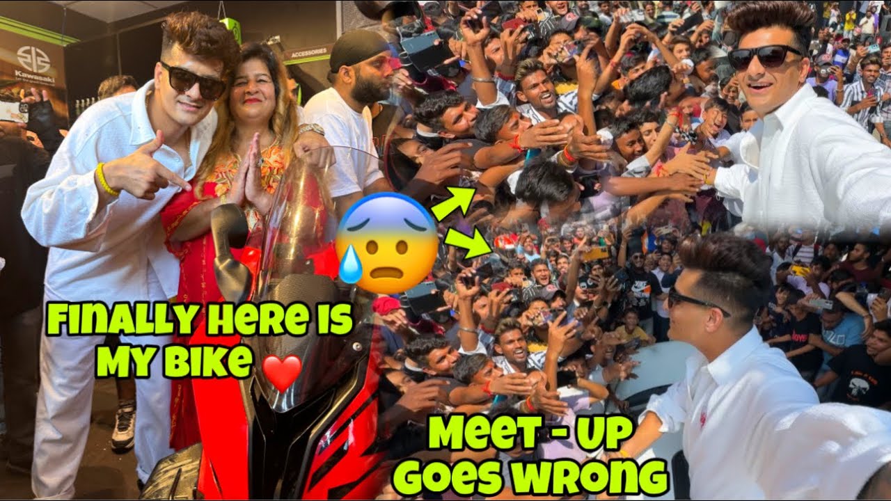 My Meet - up Goes Wrong 😰💔 || Itna crowd 😰 || finally Bike reveal kr de😘🥵