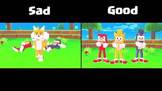 Sonic Exe - Good Ending Vs Sad Ending Minecraft Animation Fnf