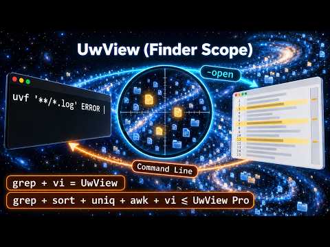 Same search, terminal or window | UwView v1.8.1.9 "Finder Scope" (Free & Pro)