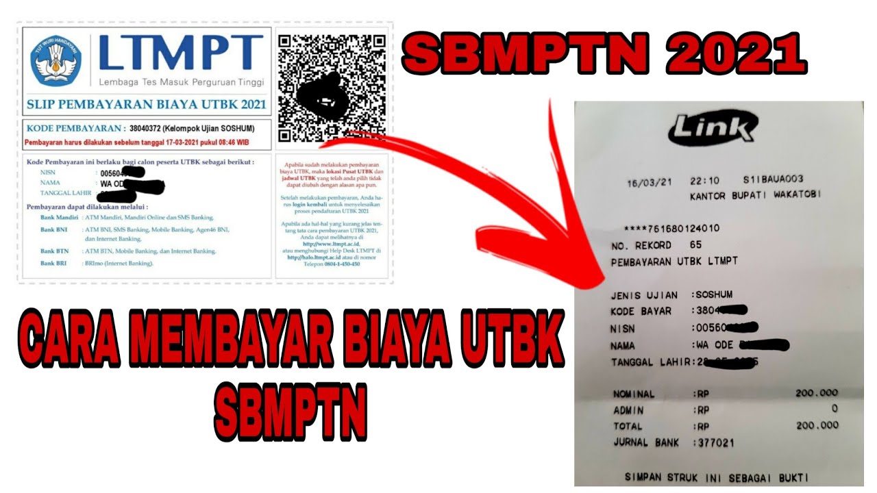 Tutorial Cara Bayar Biaya Utbk Sbmptn 2021 