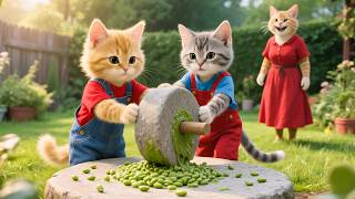 Ginger Kitten Makes Tofu and Sells It at the Market – Mama Cat Is Proud 🐱🥢💰