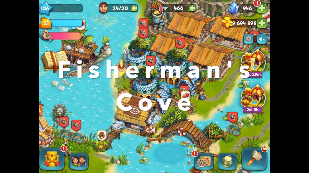 Tribez level 106 Fisherman's Cove fish soup fishing city