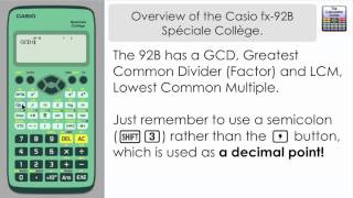 Calculatrice collège CASIO FX92+ Spéciale collège
