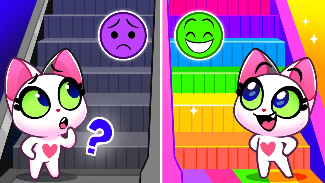 ⬆️ Up and Down the Escalator! Mall Safety Tips, Good Habits and Safety Rules for Kids 😻 Purr-Purr
