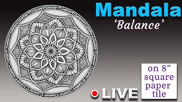 How to draw  Mandala / Zendala  with an easy step-by-step - Draw Along - 