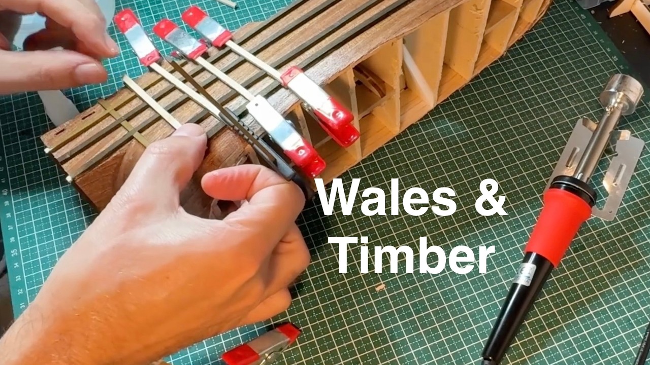 Installing Wales on the Santa Maria Model Ship | Hull Detailing & Timbering