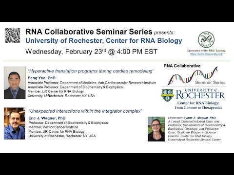 RNA Collaborative Seminar – University of Rochester, Center for RNA Biology, Feb 23, 2022