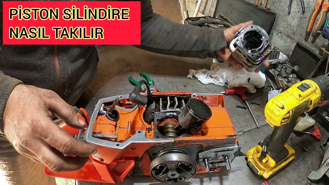 Husqvarna 61 Motorlu Testere Piston değişimi Nasıl Yapılır / Sekman Kırmadan Piston Nasıl Takılır