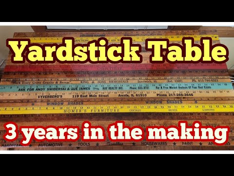 Upcycled Table using a Sewing Machine and Yardsticks
