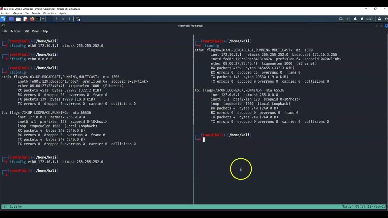 Configuración manual de red en Kali Linux