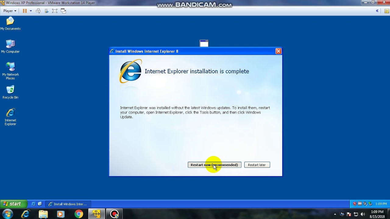 Internet Explorer 8 On Windows Xp Sp3 Youtube