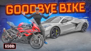 DRIVING MY C8 Z06 TO GIVE AWAY OUR $72,000 BMW S 1000 RR!