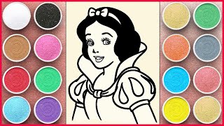 Coloring Sand Painting Princess SNOW WHITE  - 색칠 모래 그림 공주 백설 공주 screenshot 5