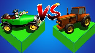 carrera entre el auto bochinchero y el tractor de la granja en el juego del pollito y el tractor screenshot 3