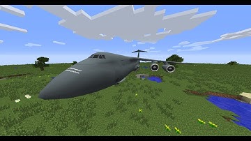 Minecraft Game Play With C-5 Galaxy (MC Helicopter Mod Showcase)