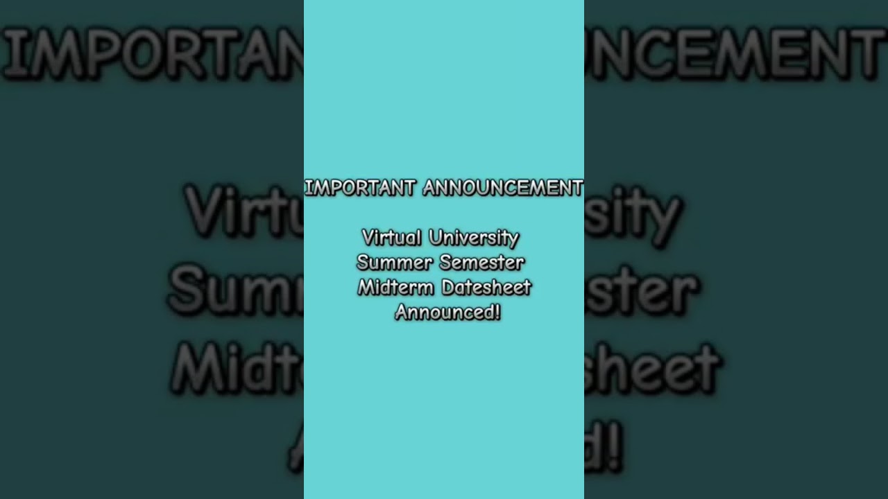 Good news for Virtual university students // vu update // 